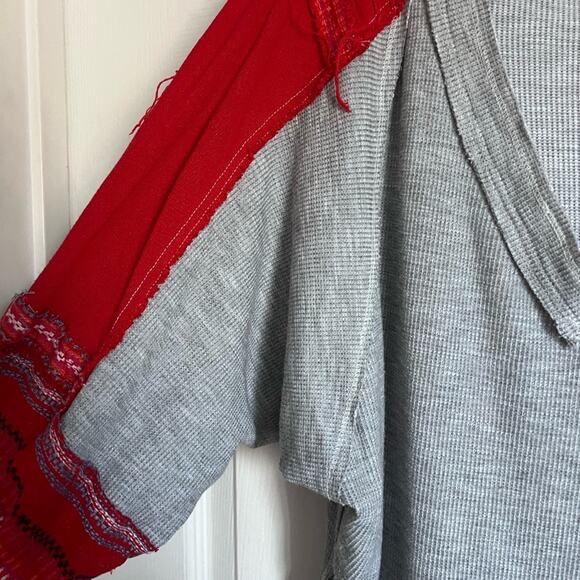 Free People We The Free Thermal Embroidered Bubble Sleeve top Medium - Picture 8 of 11